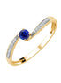 Saphir rond et diamants 0,03ct I