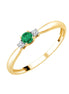 Anneau émeraude et diamants ronds 0,02ct I