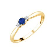 Round Sapphire & Diamonds 0.02ct