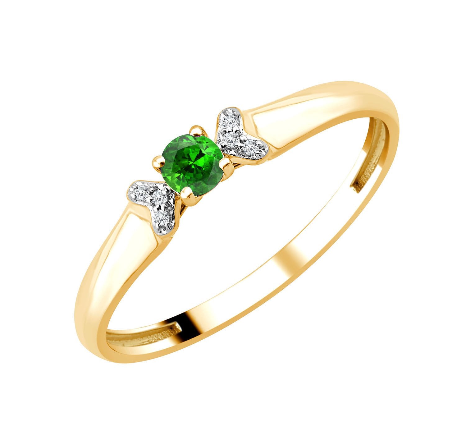 Round Emerald & Diamonds 0.01ct I