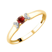 Round Ruby & 0.01ct Diamonds