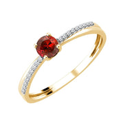 Round Ruby & Diamonds 0.04ct