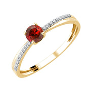 Round Ruby & Diamonds 0.04ct