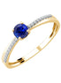 Saphir rond et diamants 0,04 ct