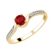 Rond Rubis et diamants 0,03ct II