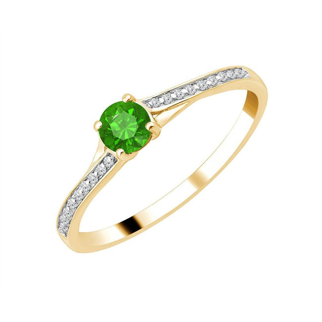 Round Emerald & Diamonds 0.04ct