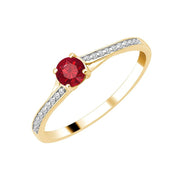 Serti Clos Rond Rubis et Diamants 0,04 ct