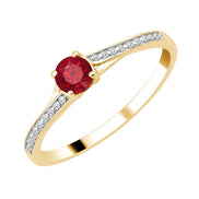 Serti Clos Rond Rubis et Diamants 0,04 ct