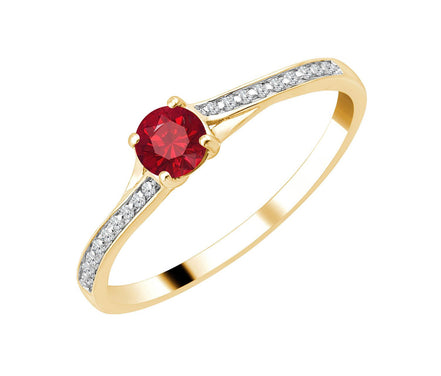 Serti Clos Rond Rubis et Diamants 0,04 ct