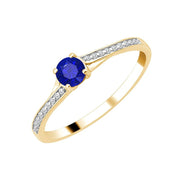 Sertissage clos saphir rond et diamants 0,04 ct