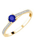 Sertissage clos saphir rond et diamants 0,04 ct