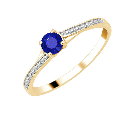 Sertissage clos saphir rond et diamants 0,04 ct