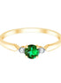 Toi & Moi Rond Émeraude & Diamants 0,03ct II