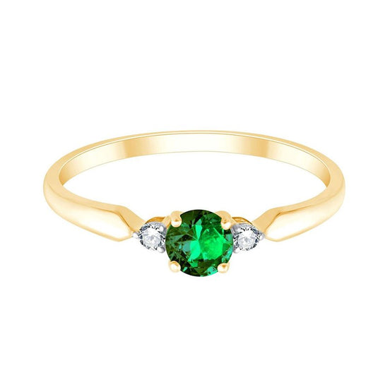Toi & Moi Ronde Émeraude & Diamants 0,03ct
