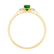 Toi & Moi Rond Émeraude & Diamants 0,03ct II