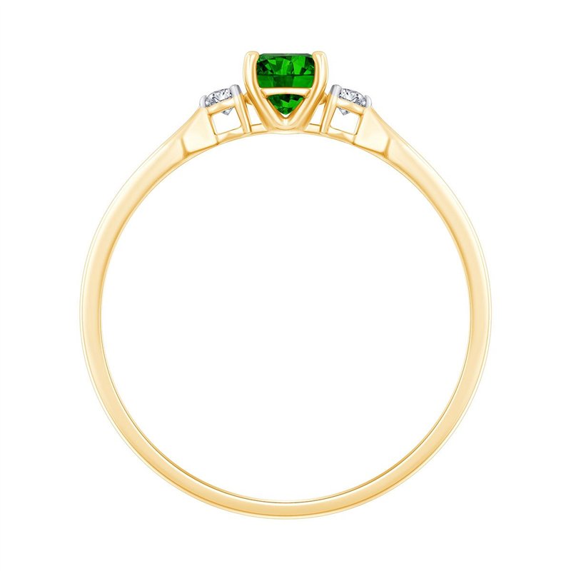 Toi & Moi Rond Émeraude & Diamants 0,03ct II