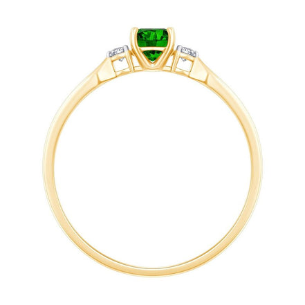 Toi & Moi Rond Émeraude & Diamants 0,03ct II