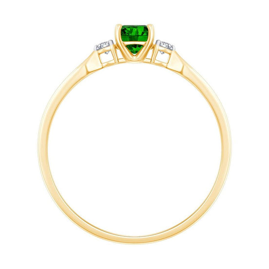 Toi & Moi Ronde Émeraude & Diamants 0,03ct