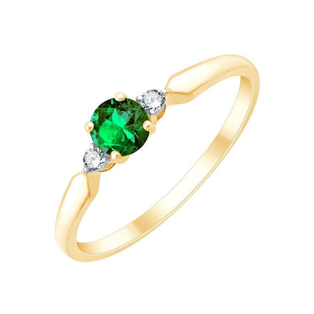Toi & Moi Rond Émeraude & Diamants 0,03ct II