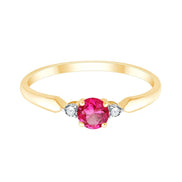 Toi et Moi Rubis et Diamants ronds 0,03ct