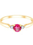 Toi et Moi Rubis et Diamants ronds 0,03ct