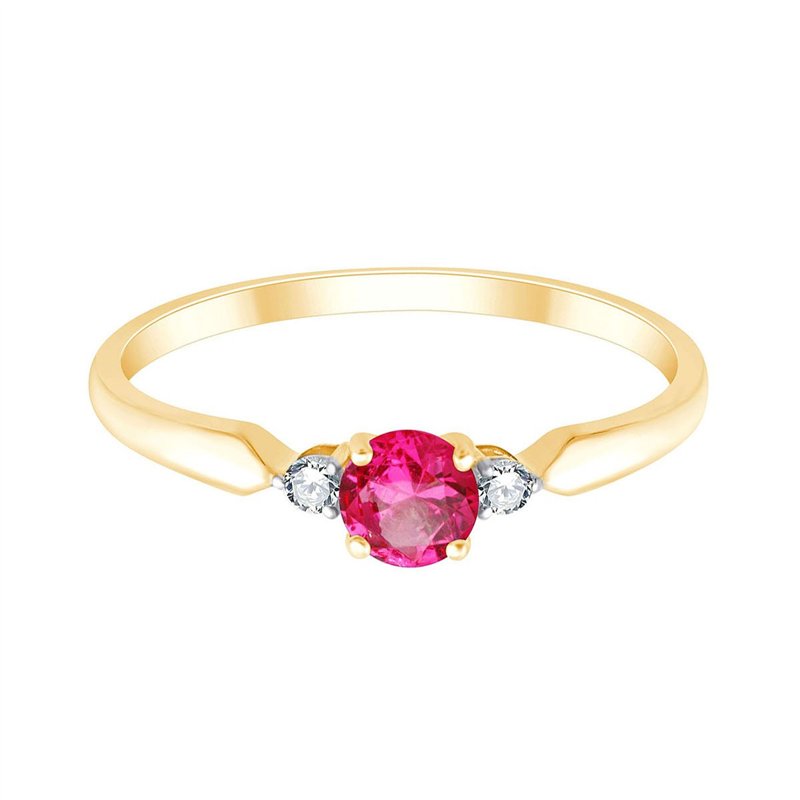 Toi et Moi Rubis et Diamants ronds 0,03ct