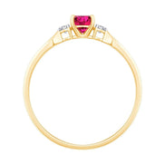 Toi et Moi Rubis et Diamants ronds 0,03ct