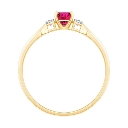 Toi et Moi Rubis et Diamants ronds 0,03ct