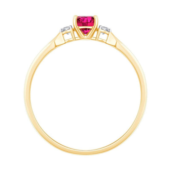 Toi et Moi Rubis et Diamants ronds 0,03ct