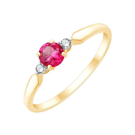 Toi et Moi Rubis et Diamants ronds 0,03ct