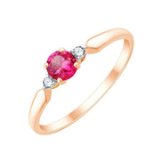 Toi et Moi Rubis et Diamants ronds 0,03ct