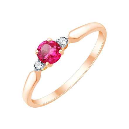 Toi et Moi Rubis et Diamants ronds 0,03ct