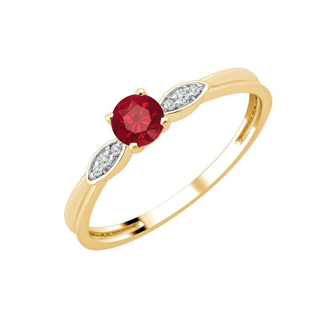 Round Ruby & Diamonds 0.02ct II