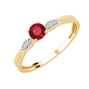 Round Ruby & Diamonds 0.02ct II