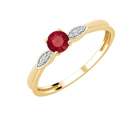 Round Ruby & Diamonds 0.02ct II