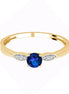 Saphir rond et diamants 0,02 ct II