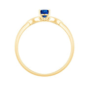 Saphir rond et diamants 0,02 ct II