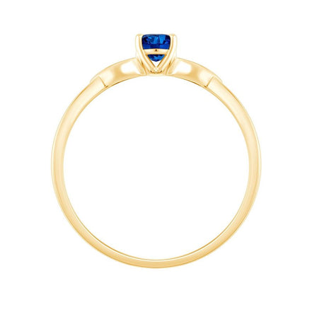 Saphir rond et diamants 0,02 ct II
