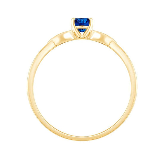 Saphir rond et diamants 0,02 ct II