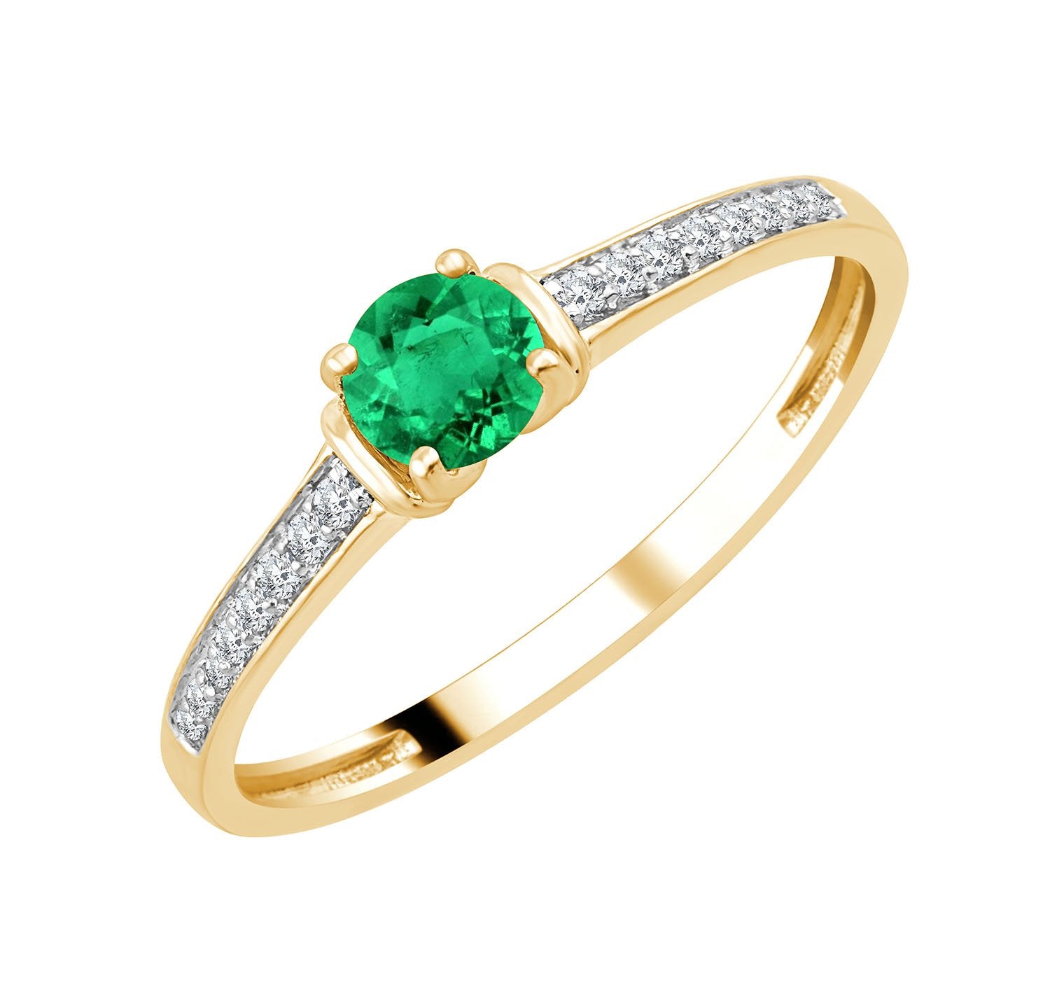 Émeraude et diamants 0,05 carat V