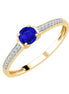 Closed Setting Sapphire & Diamonds 0.05ct