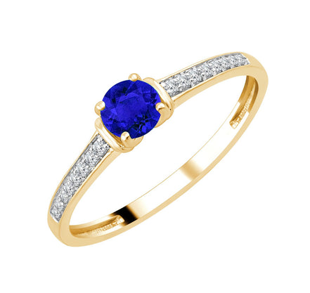 Closed Setting Sapphire & Diamonds 0.05ct