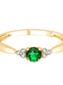 Bague Émeraude Ronde et Diamants 0,03ct