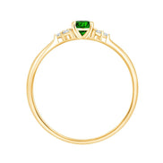 Bague Émeraude Ronde et Diamants 0,03ct
