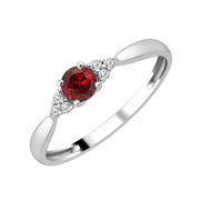 Rubis Rond & Diamants 0,03ct III