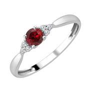 Rubis Rond & Diamants 0,03ct III
