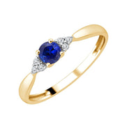 Round Sapphire & Diamonds 0.03ct III