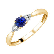 Round Sapphire & Diamonds 0.03ct III