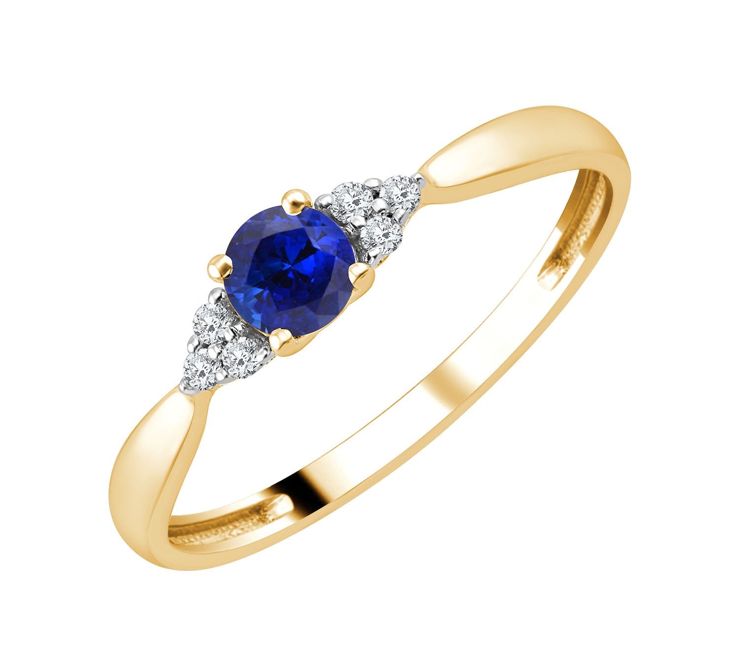 Round Sapphire & Diamonds 0.03ct III
