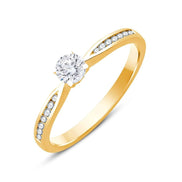 Solitaire Accompagné Serti Clos Diamant 0,34ct